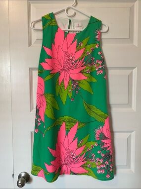 JB by Julie Brown Green Dress with Hot Pink Floral Print